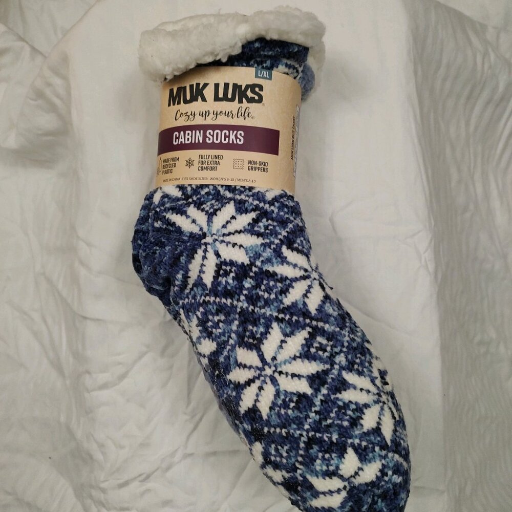 MUK LUKS, cozzy Cabin Socks, 2pk, NIP